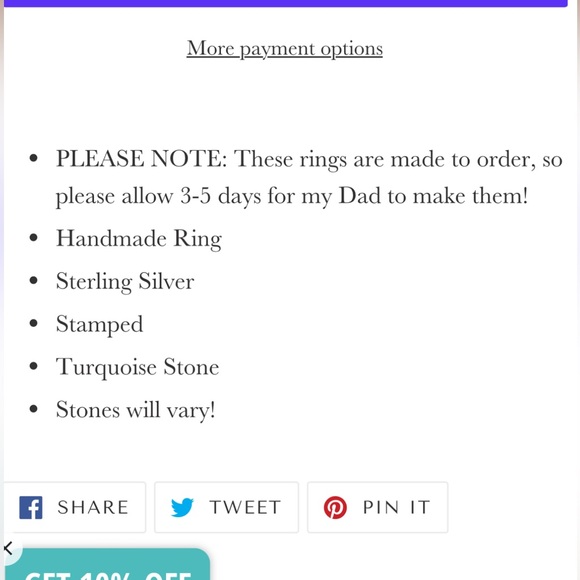 Sterling silver turquoise ring - Picture 6 of 6